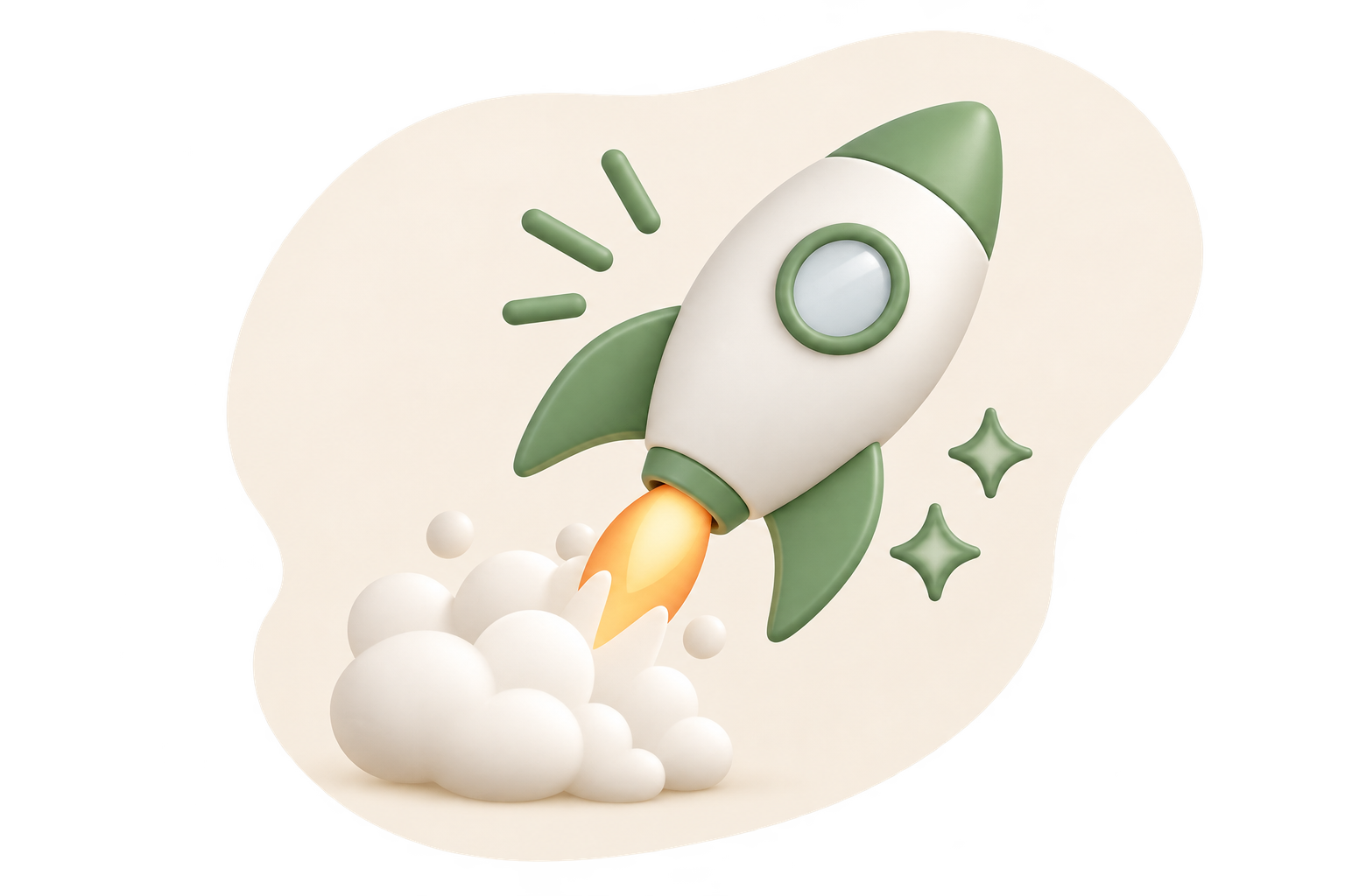 Rakete als Symbol für einen schnellen Einstieg